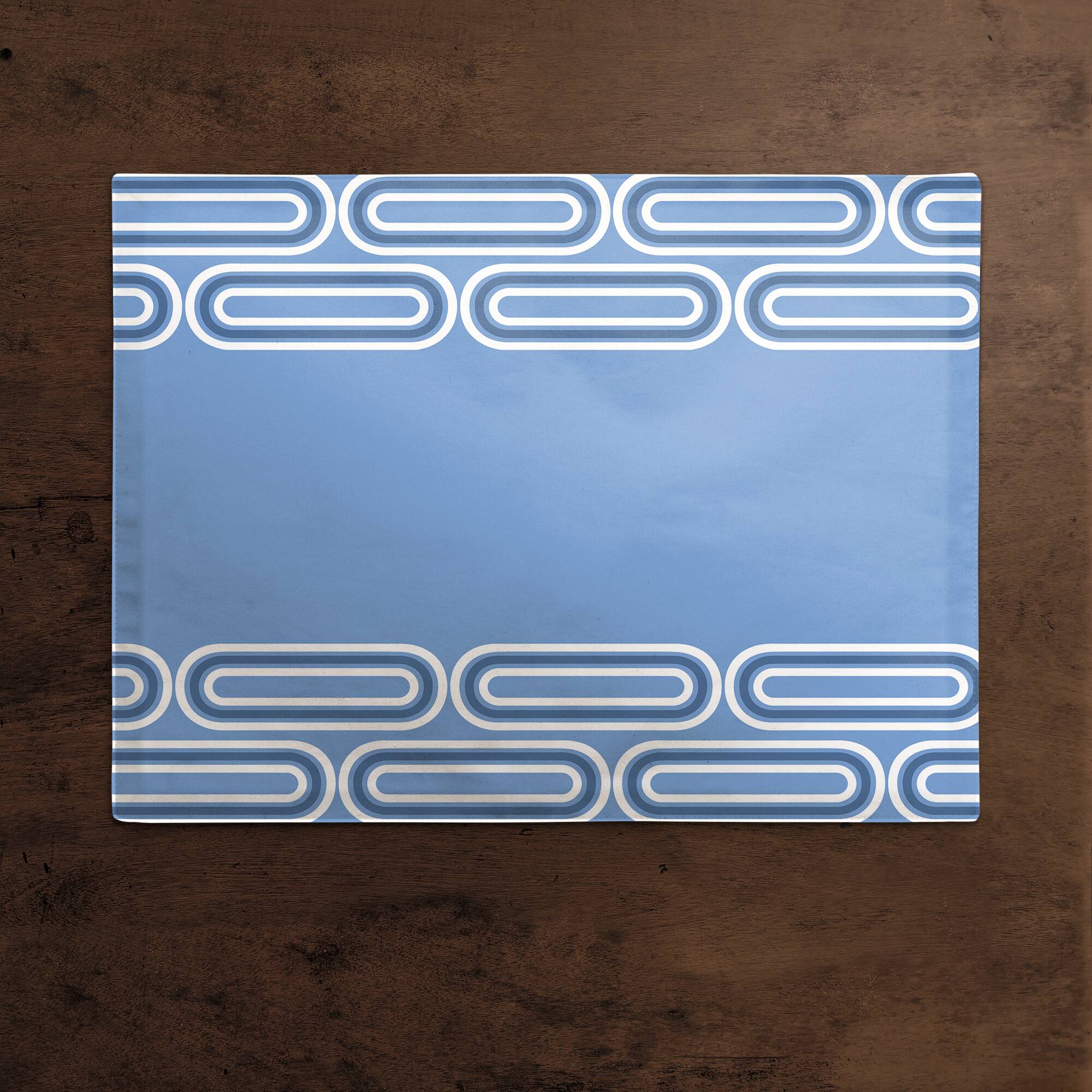 Groovy Blue Lines Cotton Twill Placemat